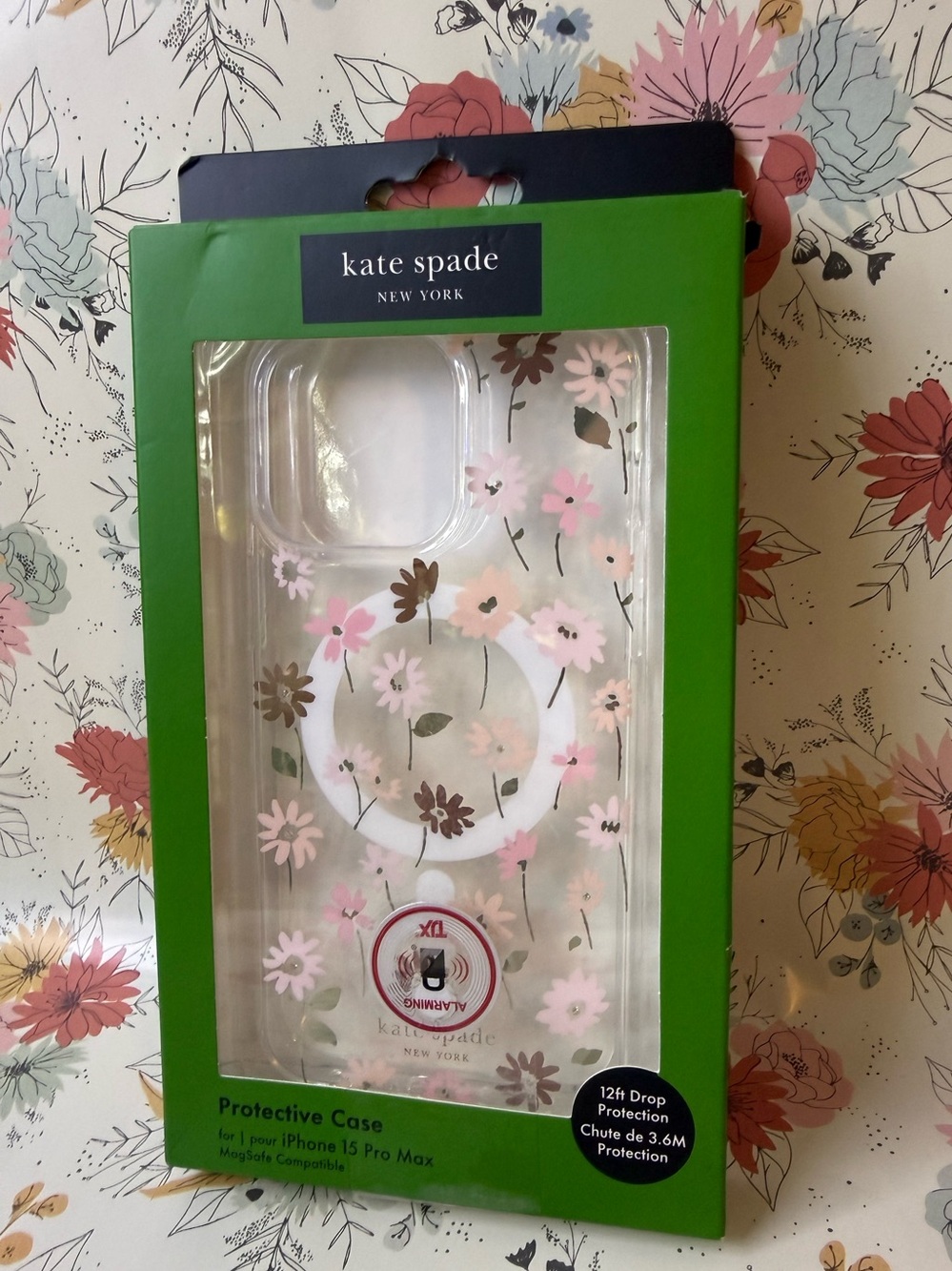 kate spade Clear Floral iPhone Case with Pink & Brown Flowers
